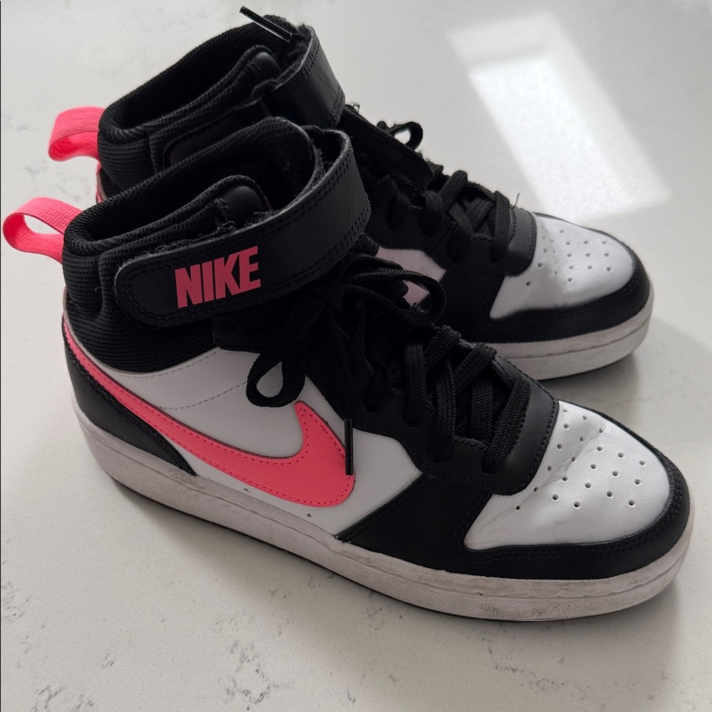 Nike Black and Pink High-Tops